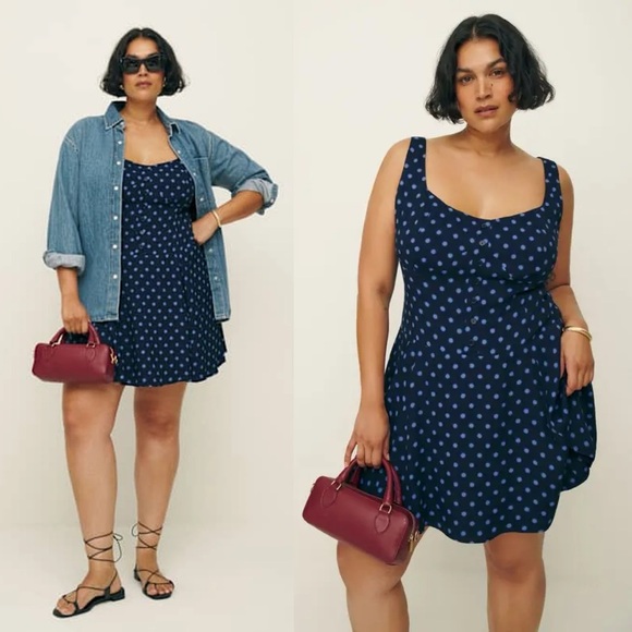 Reformation Dresses & Skirts - NWT Reformation Valencio Polka Dot Mini Dress Plus Size ES